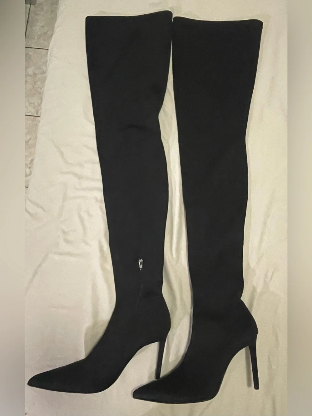 Zara Black Over-the-Knee Pointed Stiletto Boots